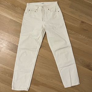 MIDRISE Designer Cream Cropped Jeans